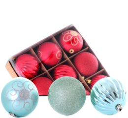 NATAL BOLA KIT CAIXA DEC.SORT.8CM C/9 NTB85026